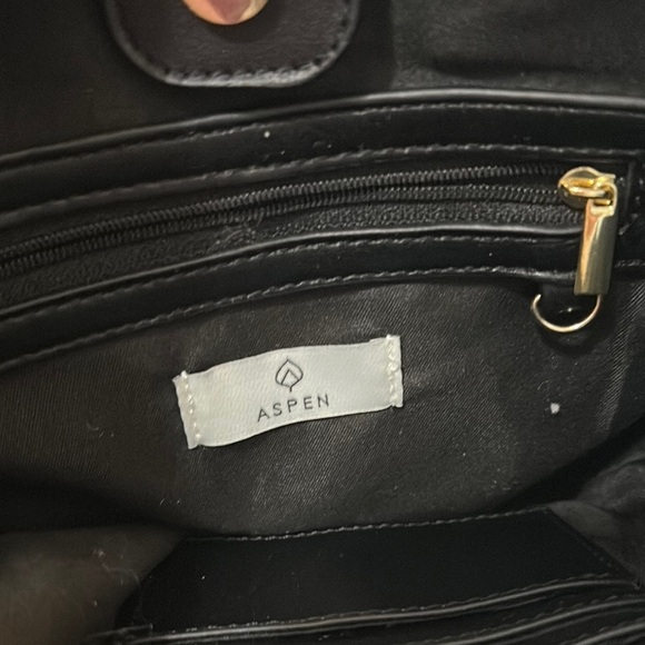 Aspen Black and White Mini Bag with Sherpa Trim - Picture 2 of 6